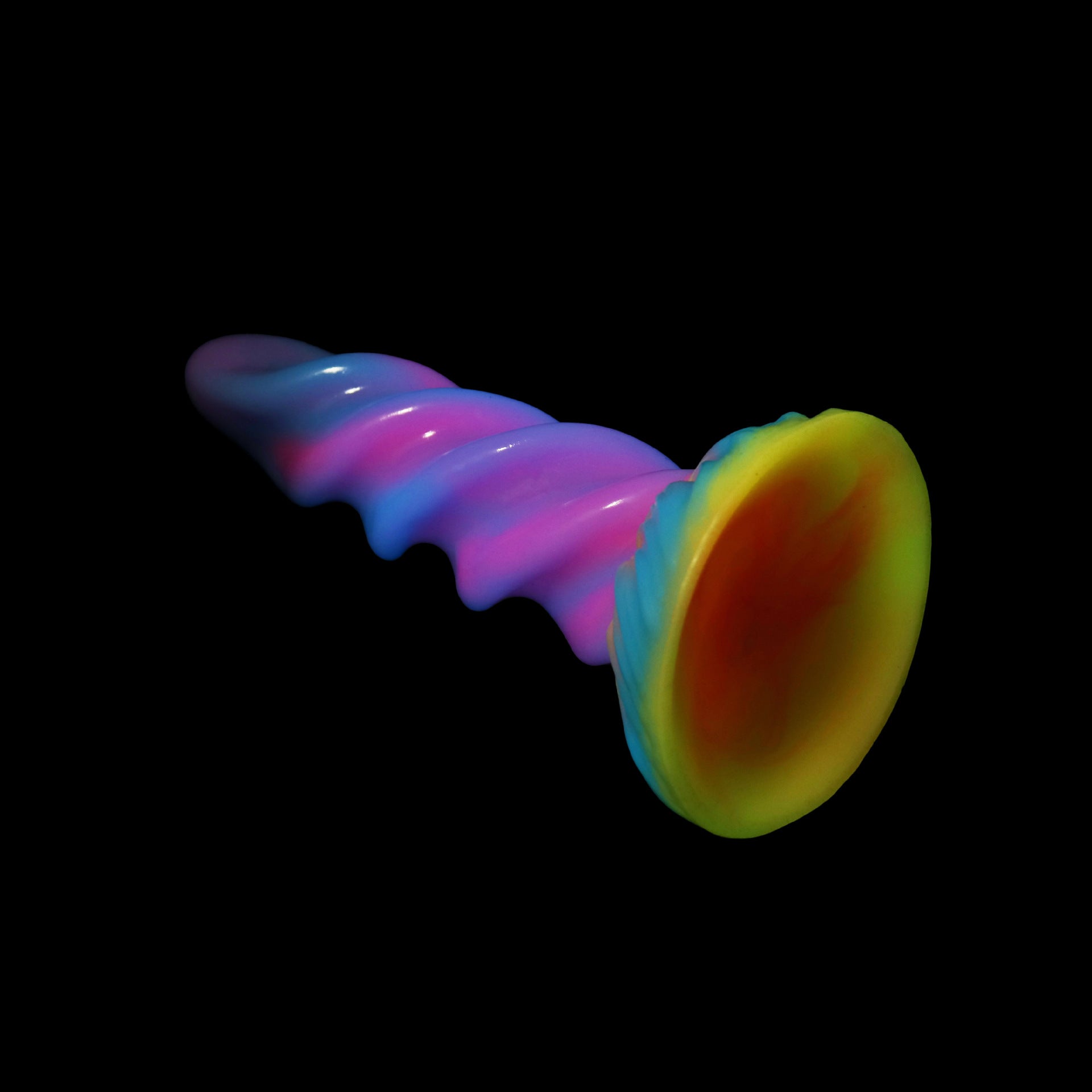 Special Shape Mixed Color Spiral Silicone Luminous Dildo Female Orgasm Masturbator