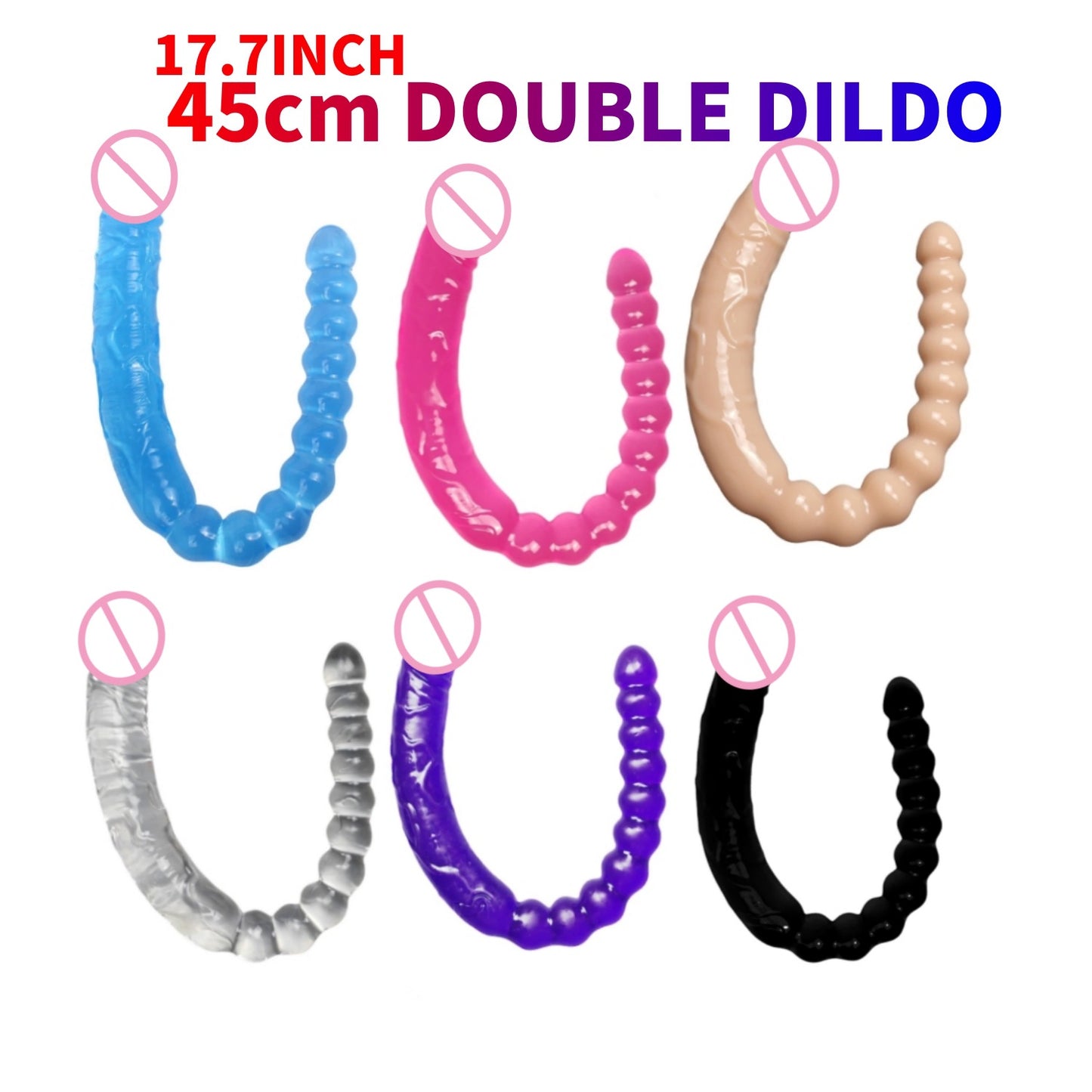 Double-headed dildo two-in-one female masturbator pull ball anal plug