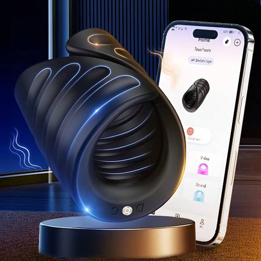 Male masturbator APP controlled penis delayed vibration trainer