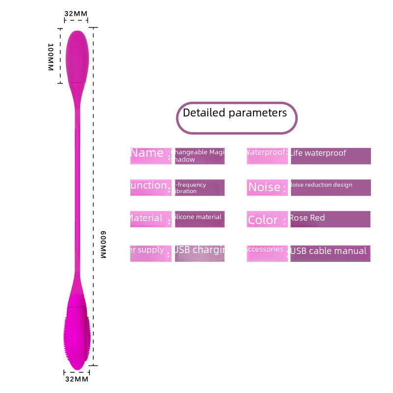 USB charging dual head 7 frequency G spot vibrator female sex toy comfortable experience