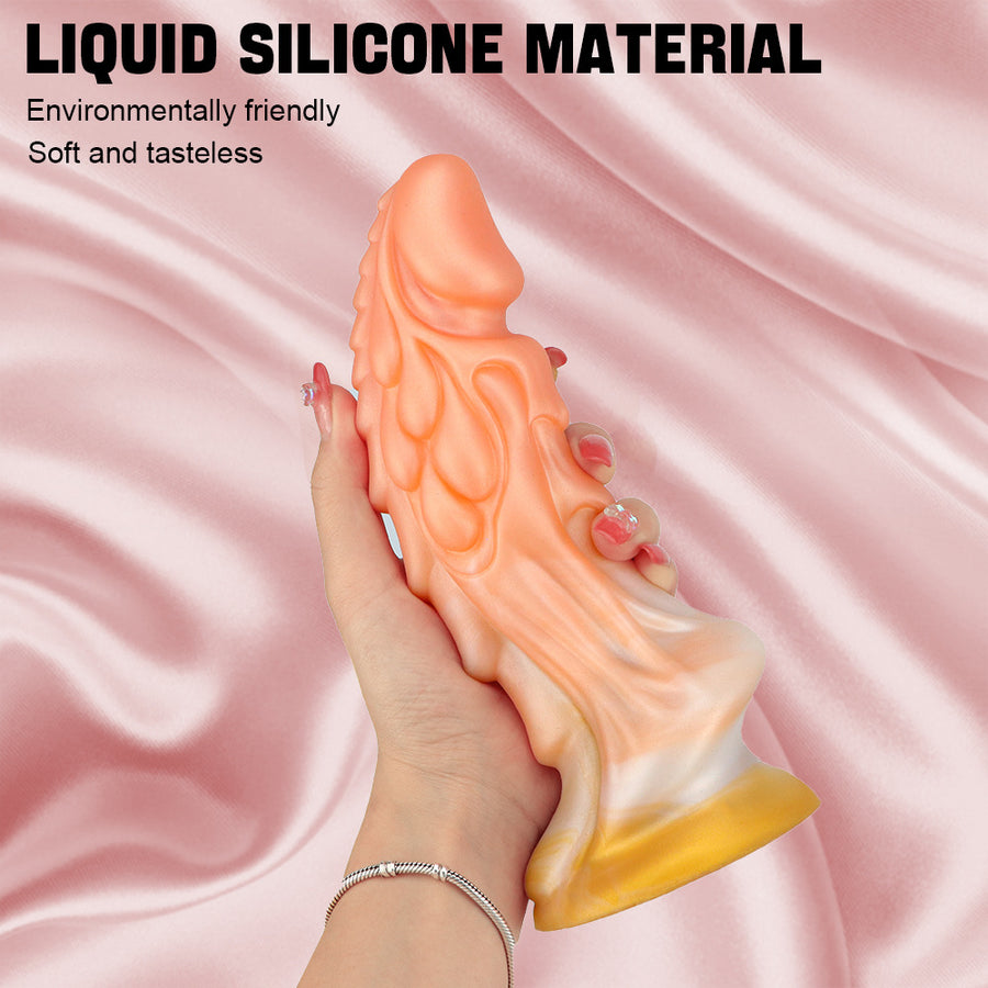 New mixed color liquid silicone dildo simulation special-shaped anal plug masturbator