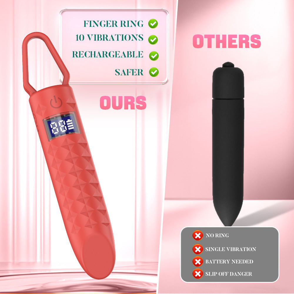 Rechargeable LCD bullet vibrator lipstick powerful vibrator female masturbator