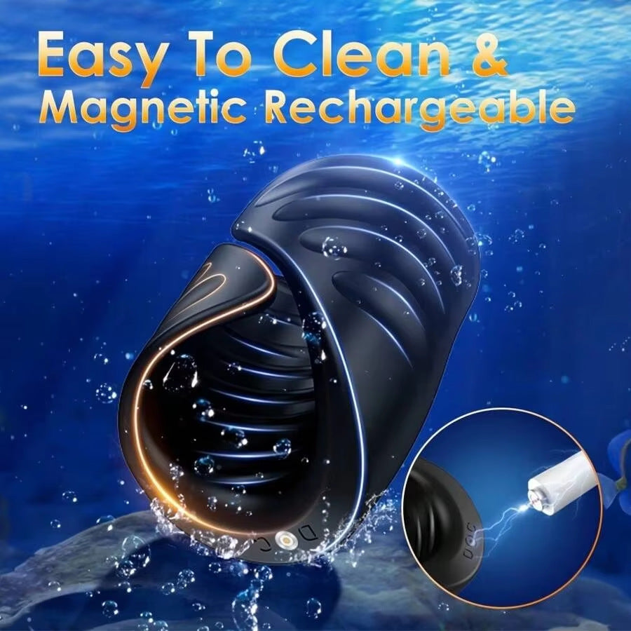 Male masturbator APP controlled penis delayed vibration trainer