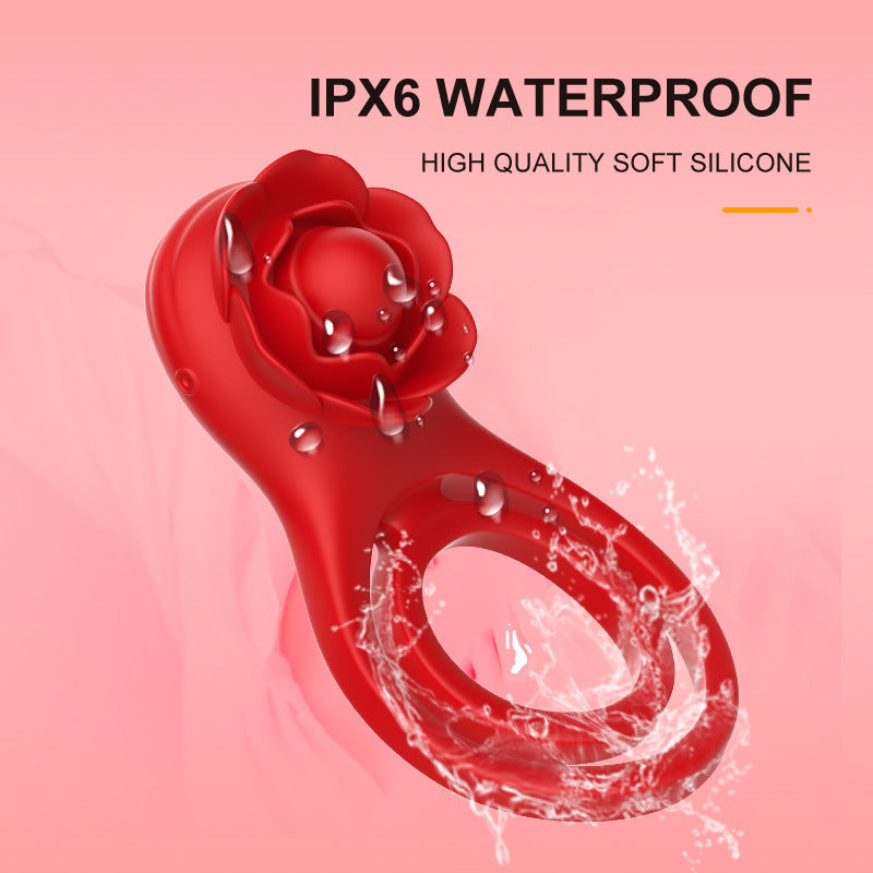 APP wireless remote control double ring penis ring penis exerciser couple rose vibrator