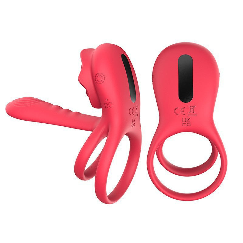 Mengma Hot Rose Vibrator Men's Vibrating Penis Ring Flirting Couple Vibrator