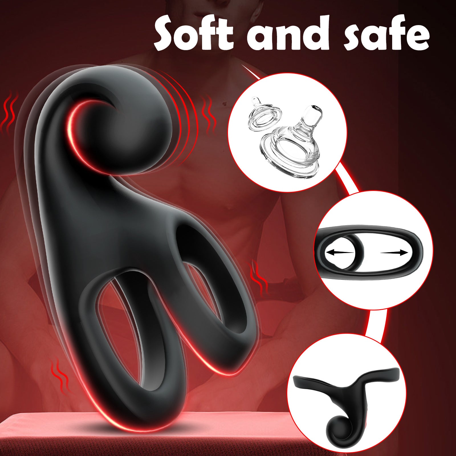 10 frequency dual endurance penis ring male vibration delay device best couple sex toy