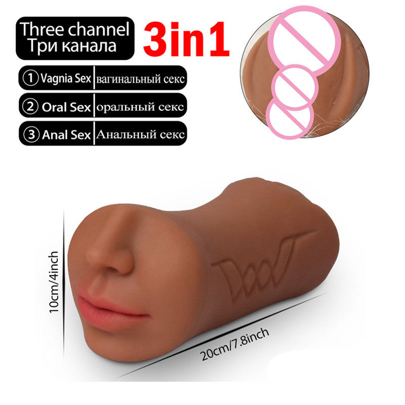 Three-channel double-headed masturbator for men oral sex masturbation cup sex toys