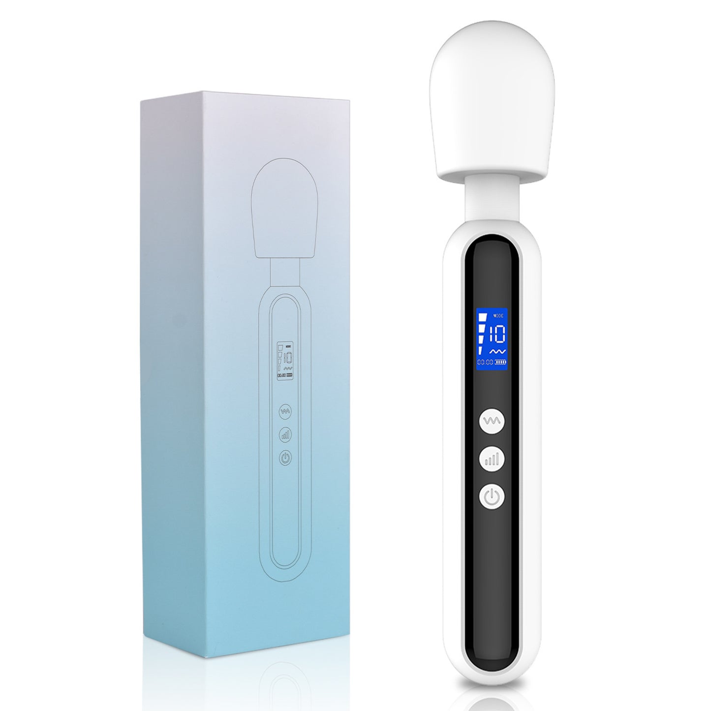 LCD Display AV Stick 10 Frequency 4 Speeds Female Orgasm Vibrator Sex Massager