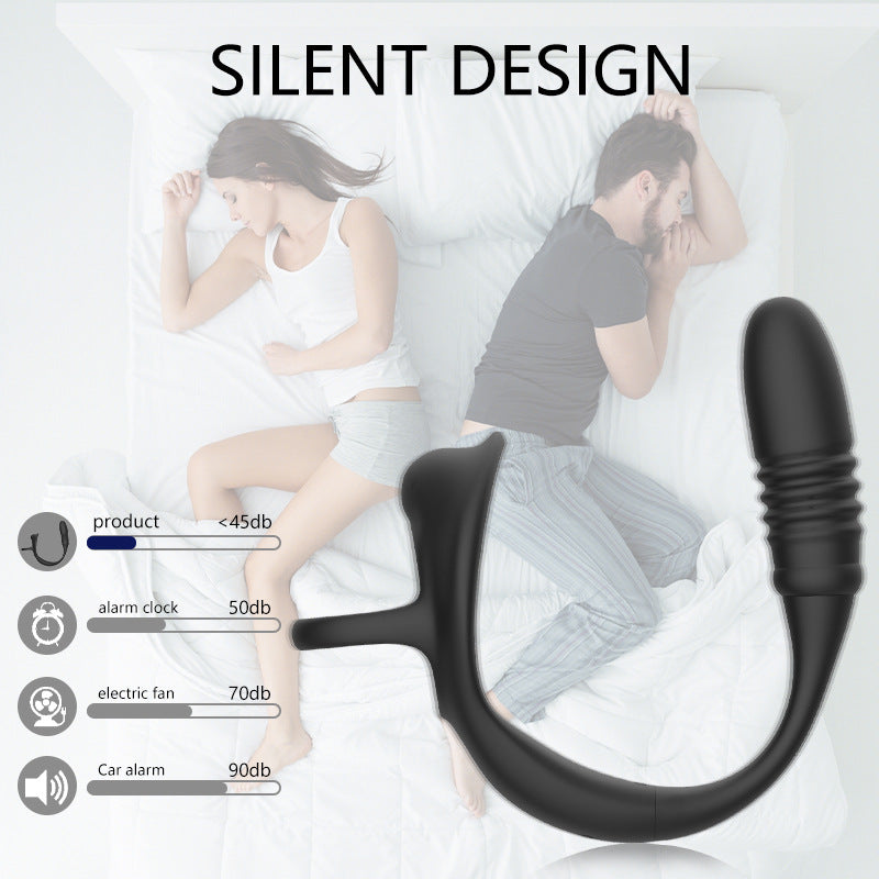 Wireless remote control anal wearable retractable double ring prostate massager best sex toy