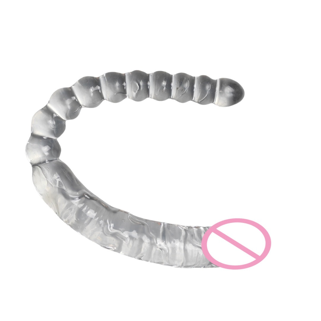 Double-headed dildo two-in-one female masturbator pull ball anal plug