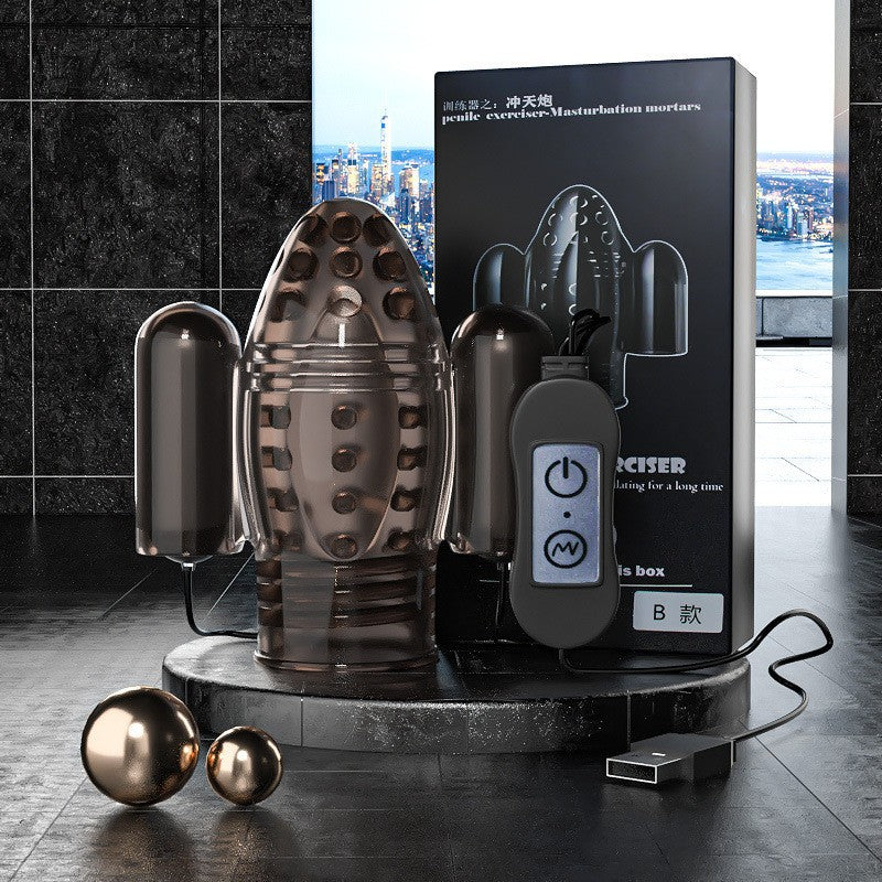 Men's desensitization exercise vibration massager men's masturbator training sex toy