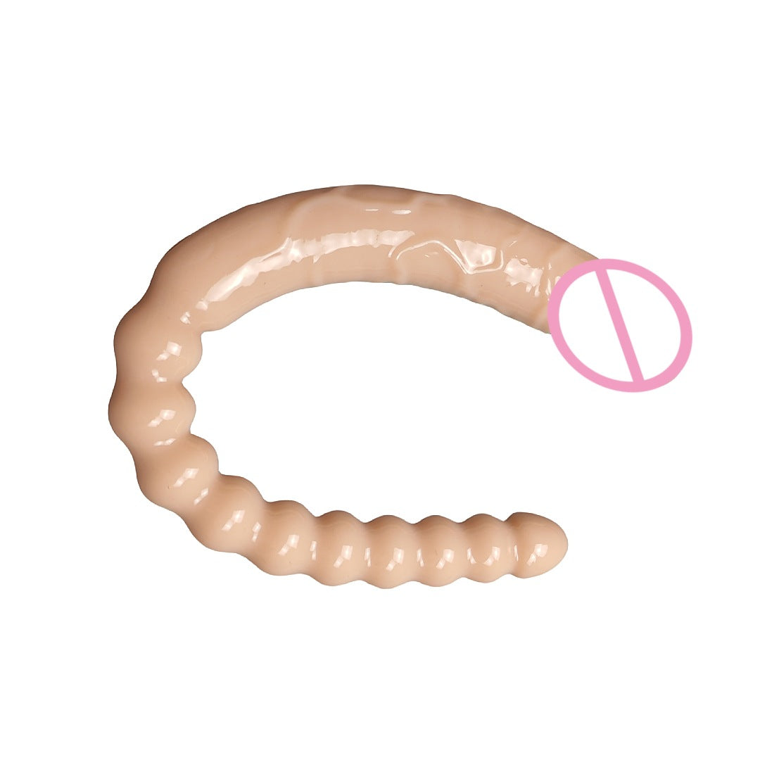 Double-headed dildo two-in-one female masturbator pull ball anal plug