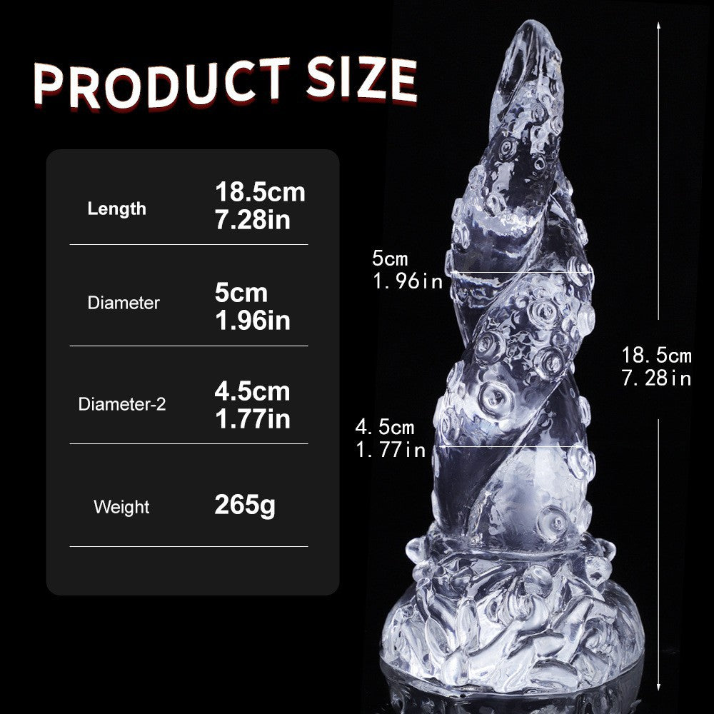 Large size transparent octopus tentacle alien dildo silicone manual masturbator