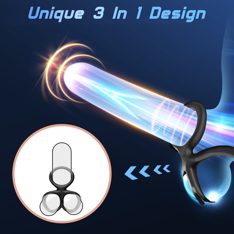 Lucky Love Triangle Lock Penis Ring Men's Triple Bondage Ring Couple Adult Sex Toys