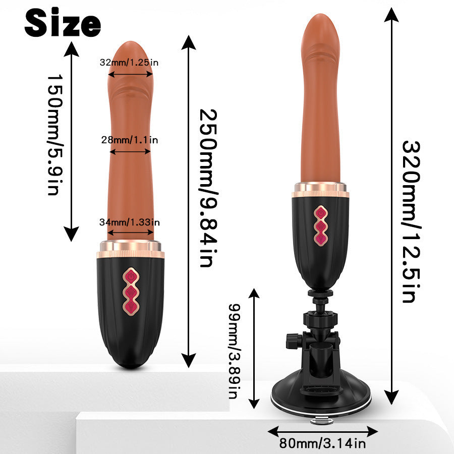 Female fully automatic insertion machine hands-free suction cup electric telescopic vibration dildo