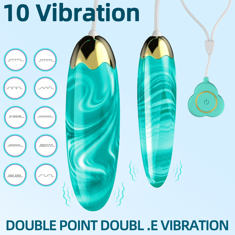 Female jade love egg vibrator wire control double jumping egg masturbator adult sex toys