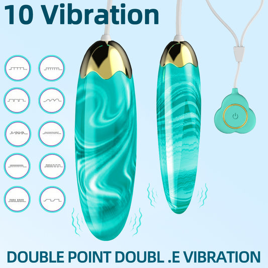Female jade love egg vibrator wire control double jumping egg masturbator adult sex toys