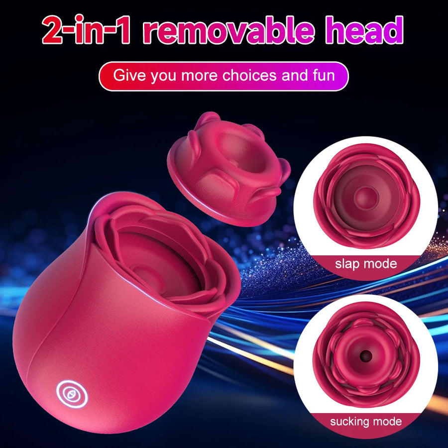 Sucking and Vibration 2 in 1 Portable Rose Vibrator Female Flirting G-spot Vibrator