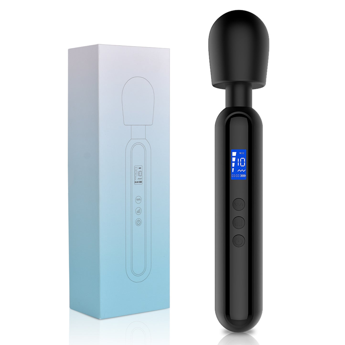 LCD Display AV Stick 10 Frequency 4 Speeds Female Orgasm Vibrator Sex Massager