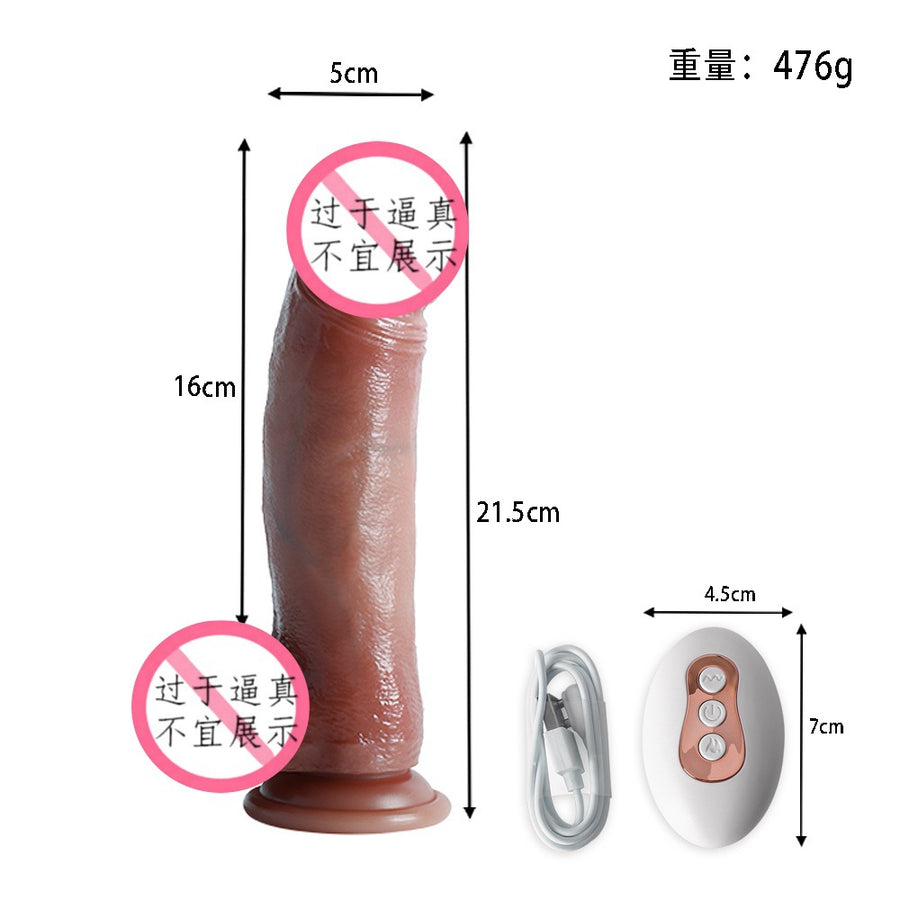 Realistic electric thrusting dildo with heating for adult female sex toys simulation masturbator