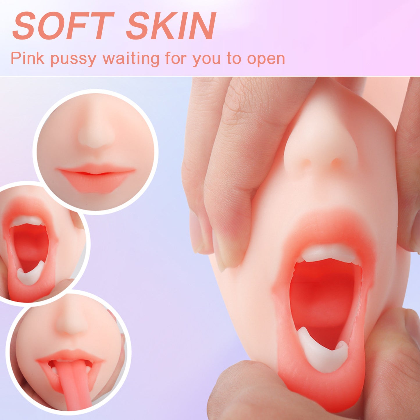 Oral sex masturbator silicone mold male sex toy