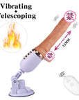 Fully automatic telescopic gun machine wireless remote control electric heating dildo