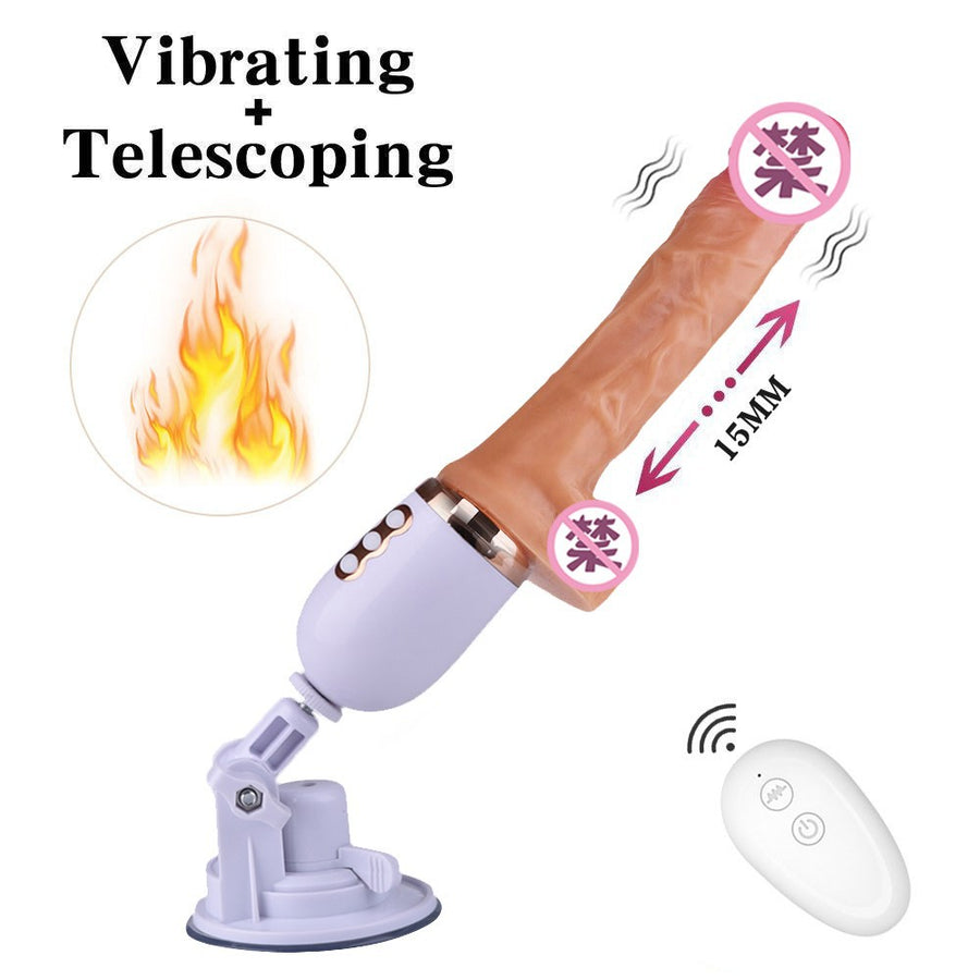 Fully automatic telescopic gun machine wireless remote control electric heating dildo