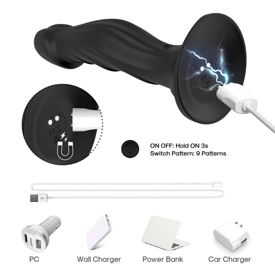 A02 Vibrating Rechargeable Realistic Dildo Female Suction Cup Masturbator