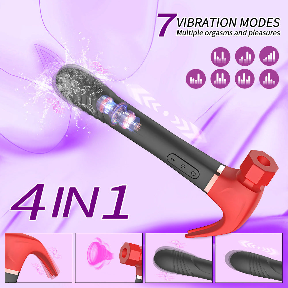 Women's two-color privacy concealable hammer shape powerful vibrator