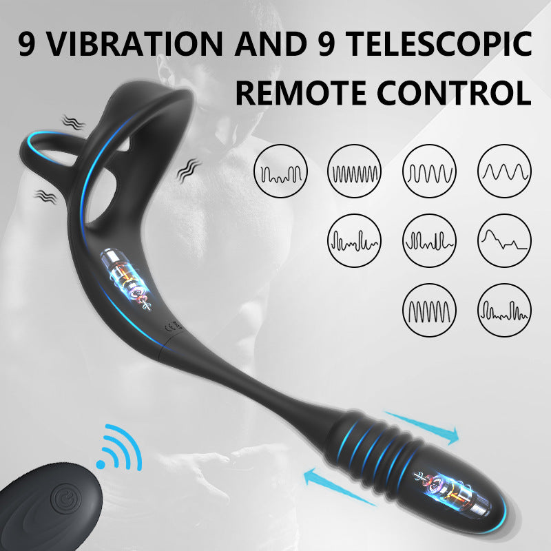 Wireless remote control anal wearable retractable double ring prostate massager best sex toy