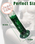 Female dildo gradient color suction cup crystal transparent masturbation stick 7.28 inches