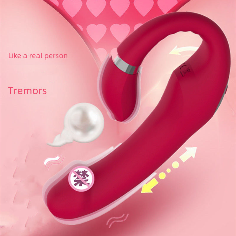 Double head C shape female vibrator dildo massage stick