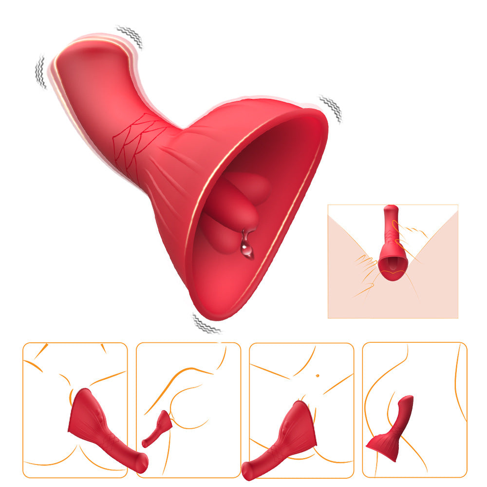 Mermaid tongue licking vibrator female massage stick adult sex toy