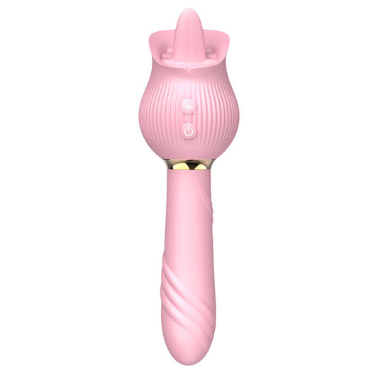 Aifia Rose Rose Vibrator Telescopic Vibrating Tongue Licking Two-in-One AV Stick