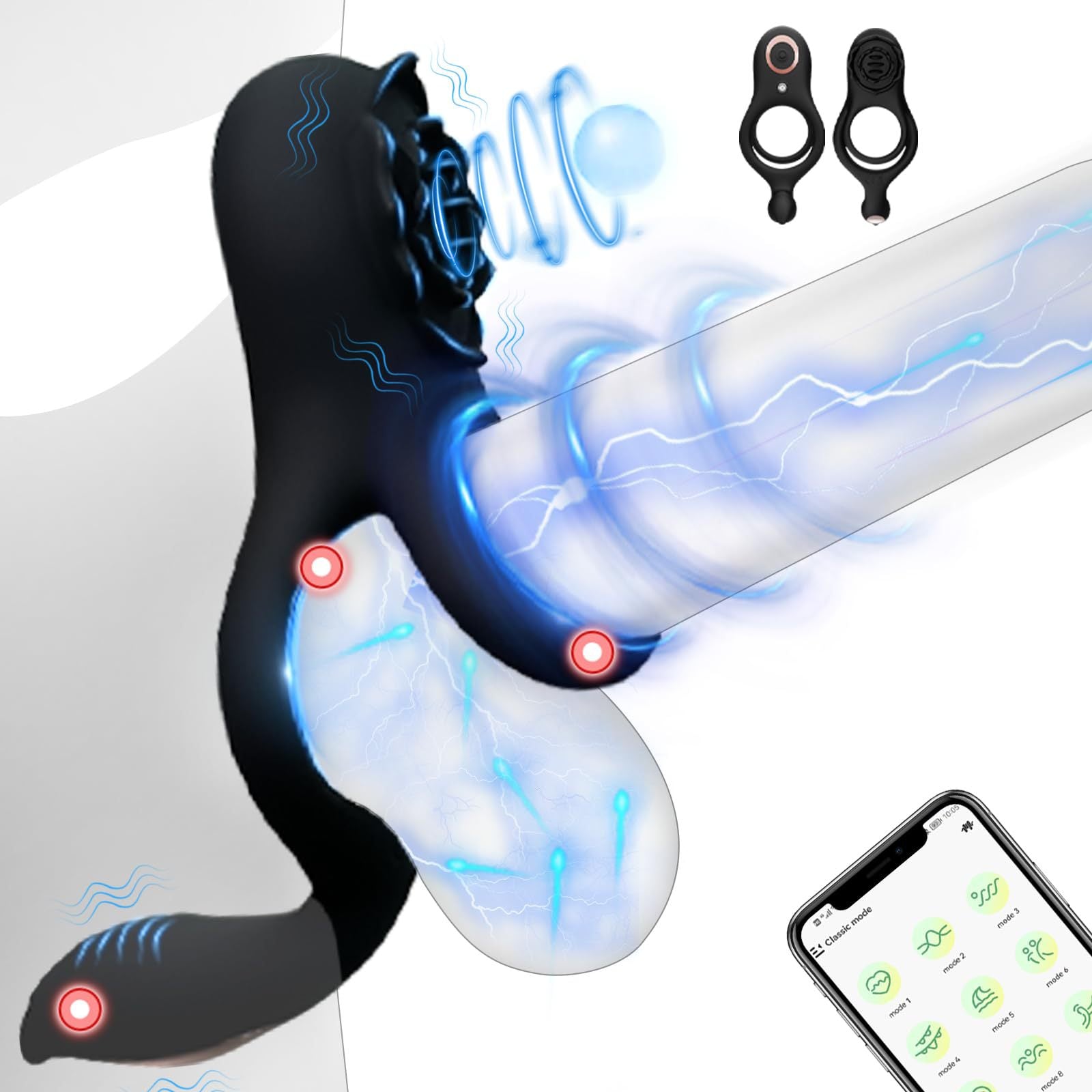 APP remote control vibration penis ring male resonator flirting couple vibrator
