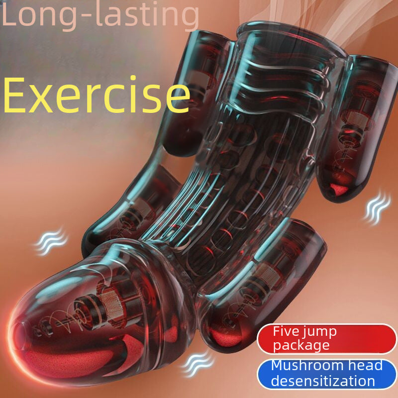 Men's desensitization exercise vibration massager men's masturbator training sex toy