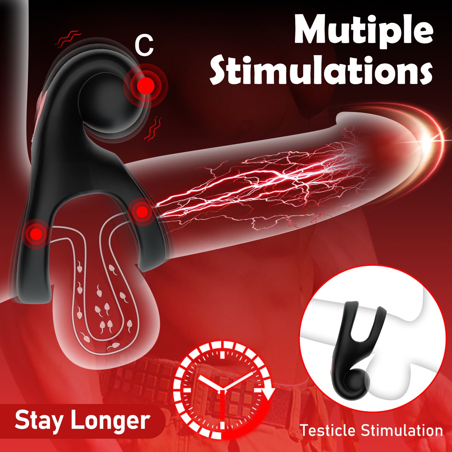 10 frequency dual endurance penis ring male vibration delay device best couple sex toy