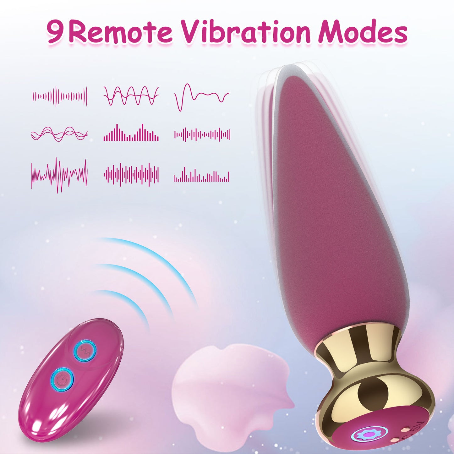 APP controlled magnetic charging luminous anal plug vibrating masturbator