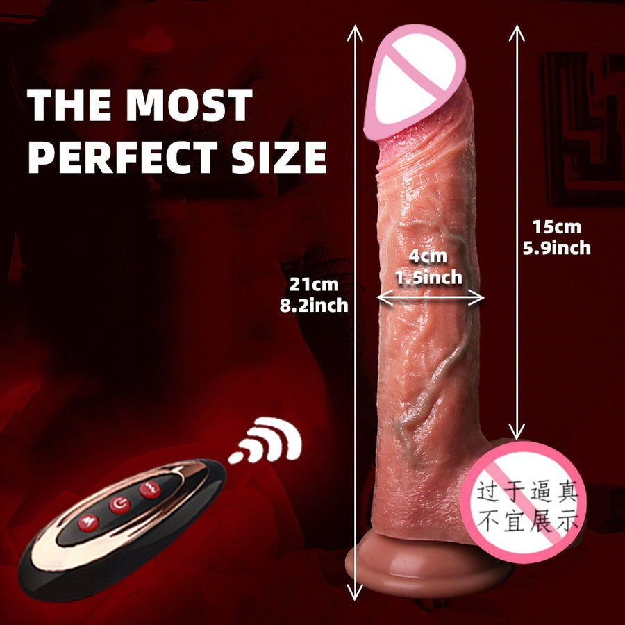 Realistic electric thrusting dildo with heating for adult female sex toys simulation masturbator