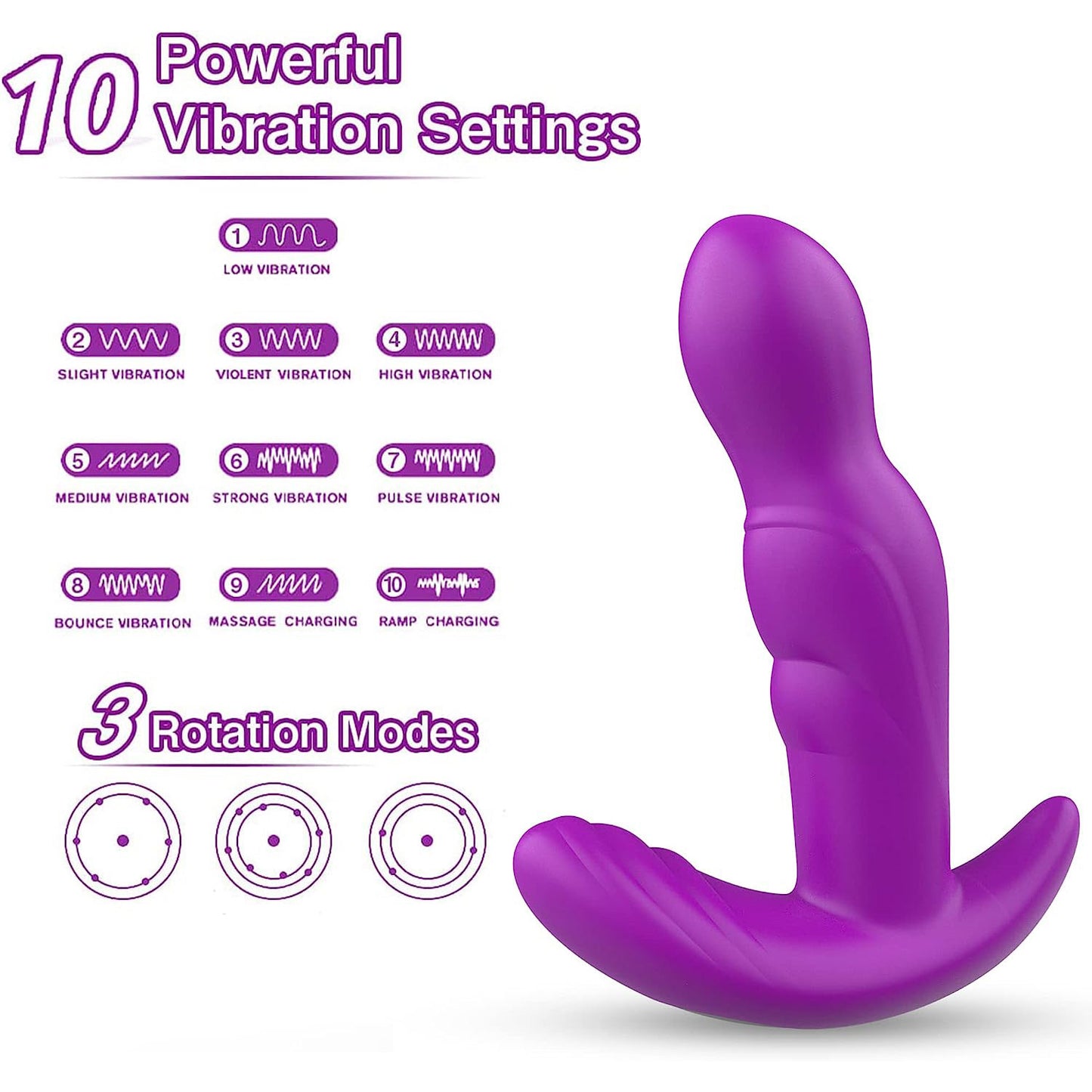 Wireless remote control 10 frequency vibration prostate massager anal vibrator