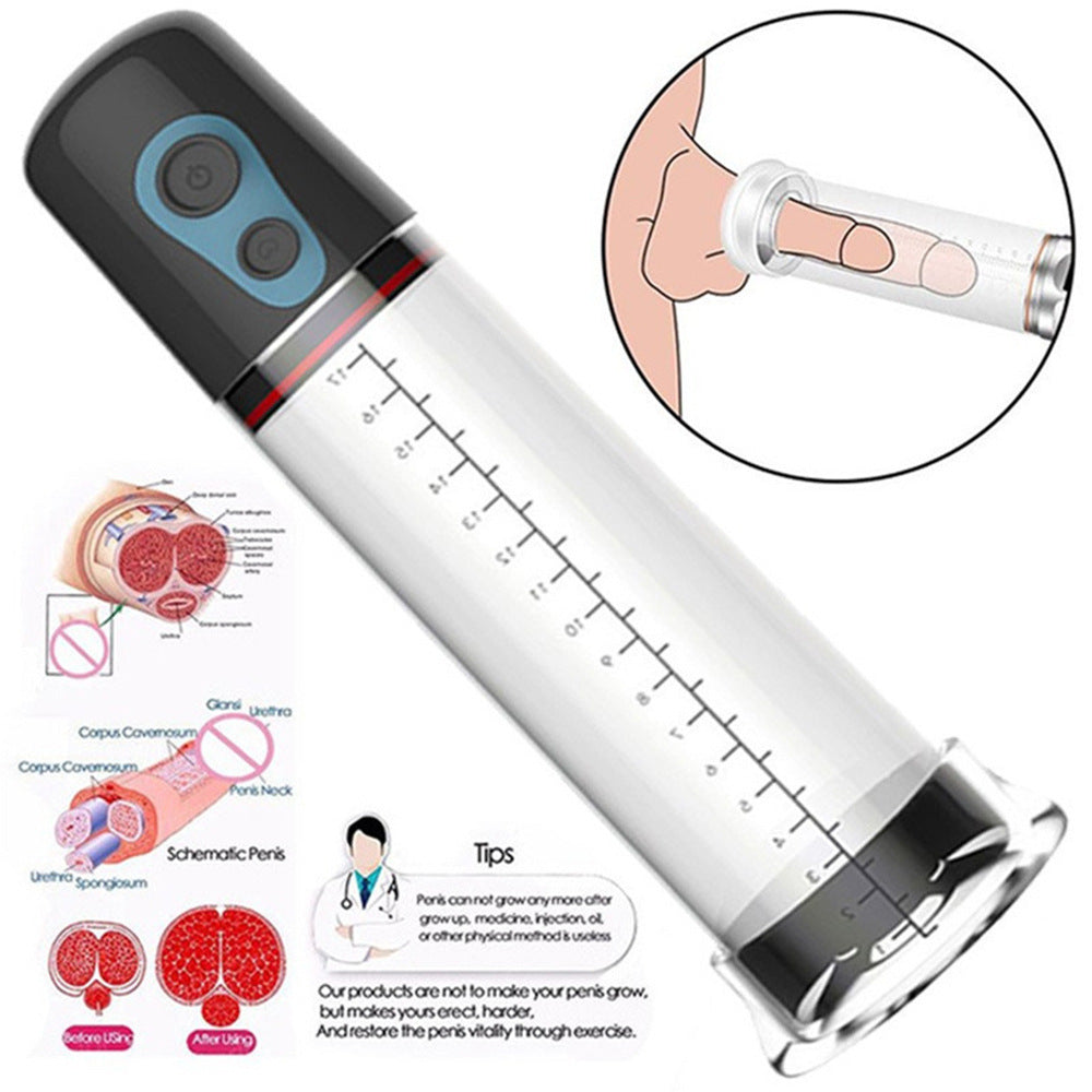 Men's automatic suction vacuum penis enlargement pump trainer