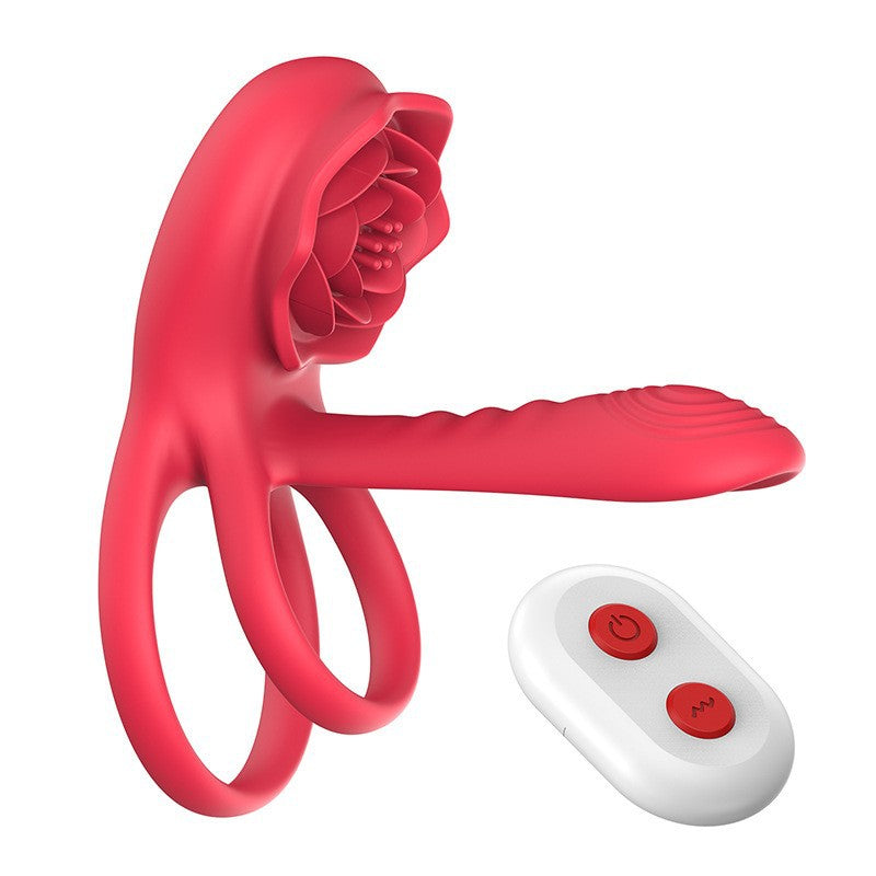 Mengma Hot Rose Vibrator Men's Vibrating Penis Ring Flirting Couple Vibrator