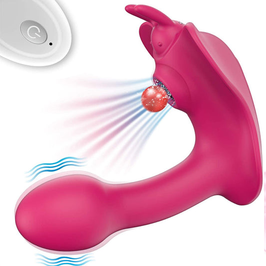 Wearable multi-frequency clitoral sucking vibrator female butterfly vibrator flirting massage stick