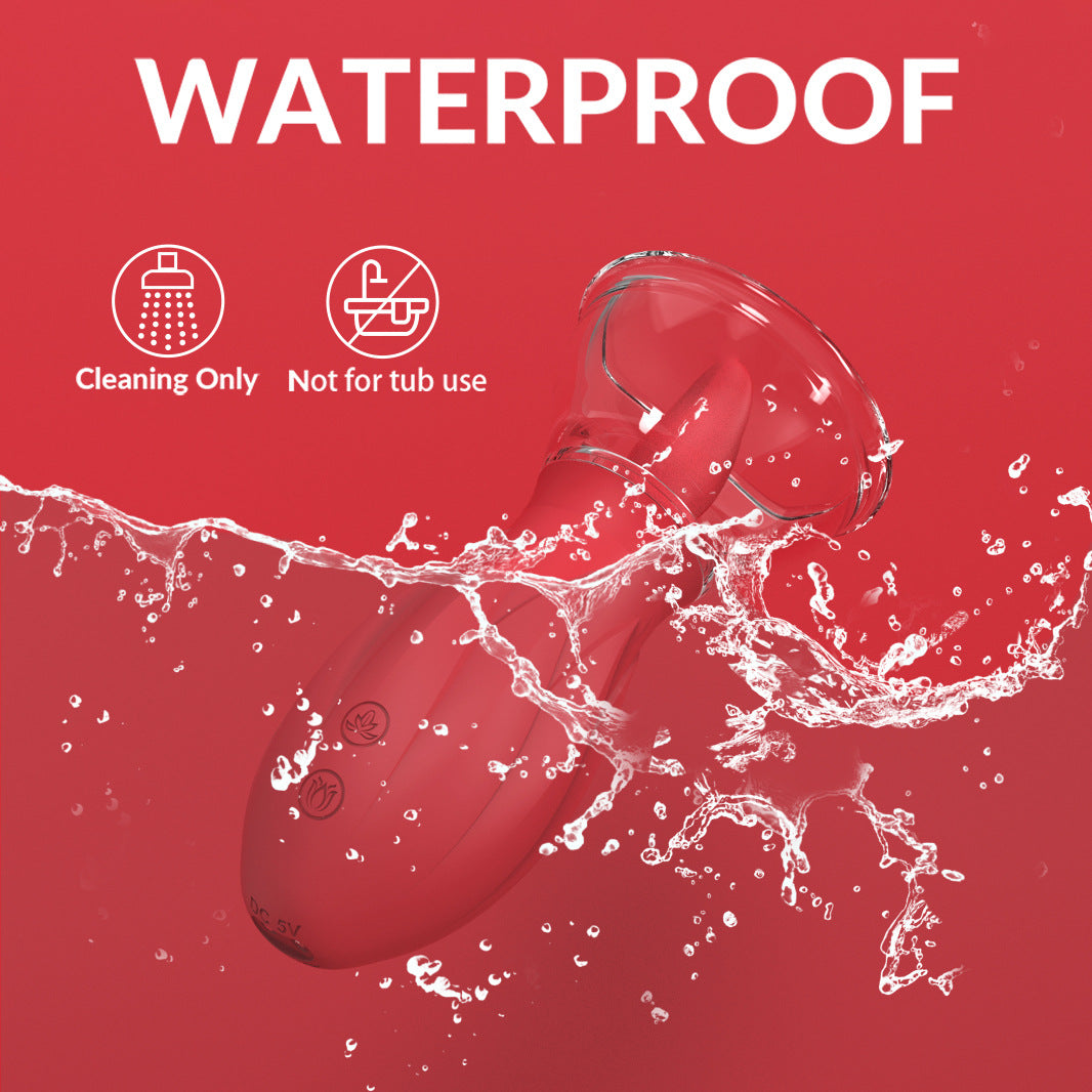 Female tongue licking suction cup masturbator G spot vibrator female sex toys