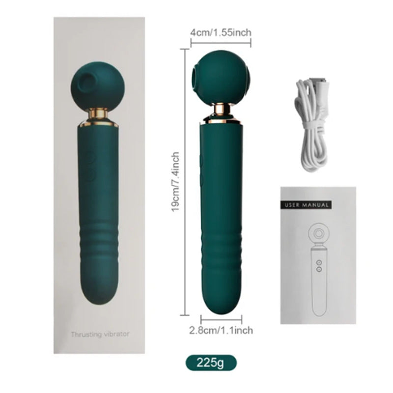 Moedun 3 in 1 female sucking retractable vibrator adult products