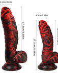 Couples World Mixed Color Alien Dinosaur Simulation Dildo Female Liquid Silicone Sex Toy