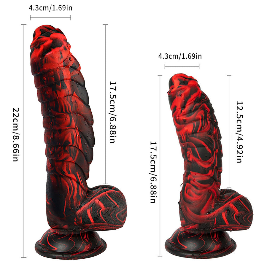 Couples World Mixed Color Alien Dinosaur Simulation Dildo Female Liquid Silicone Sex Toy