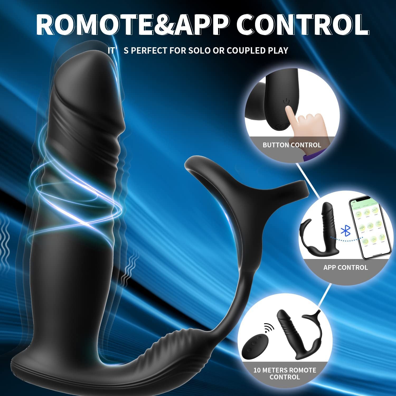 Remote APP Controlled Anal Vibrator Male Prostate Massager Adult Sex Toy