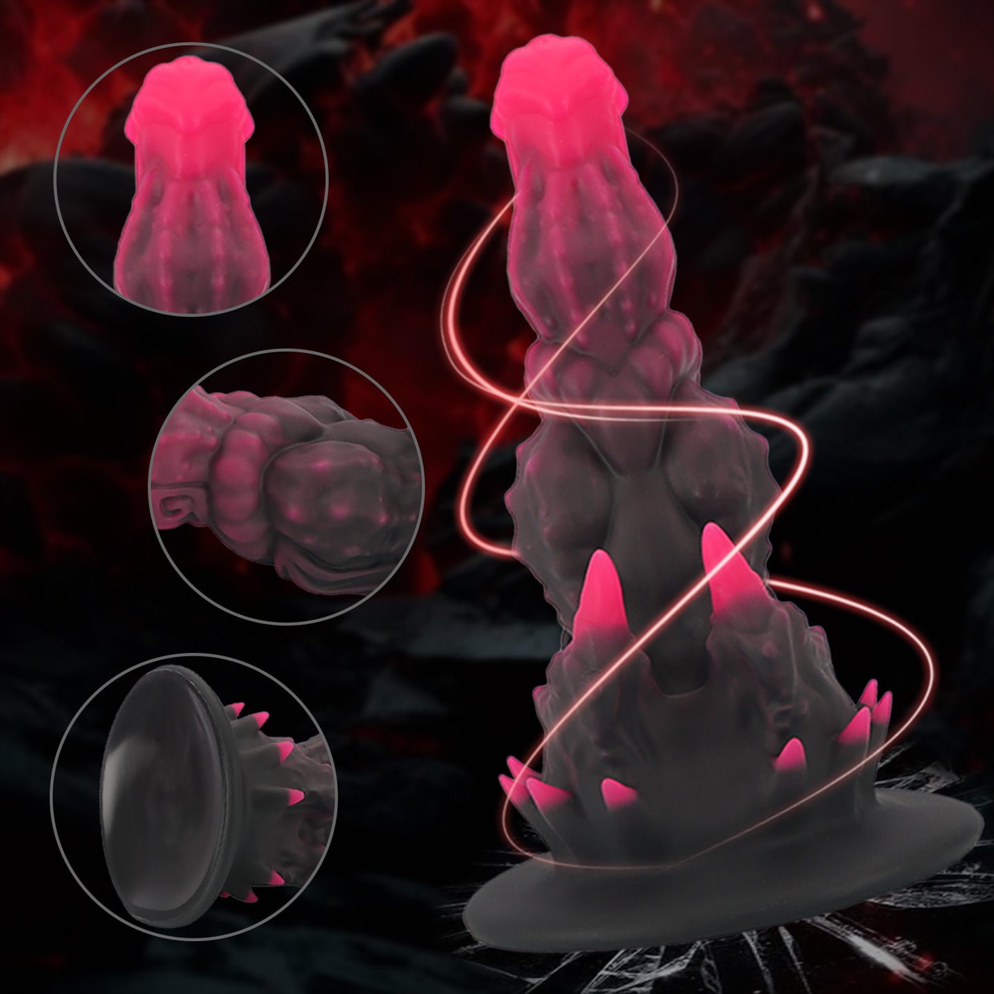 Coiled dragon shaped oversized dildo female G-spot massage masturbator