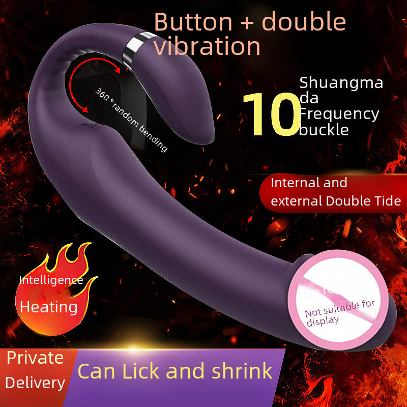 Double head C shape female vibrator dildo massage stick